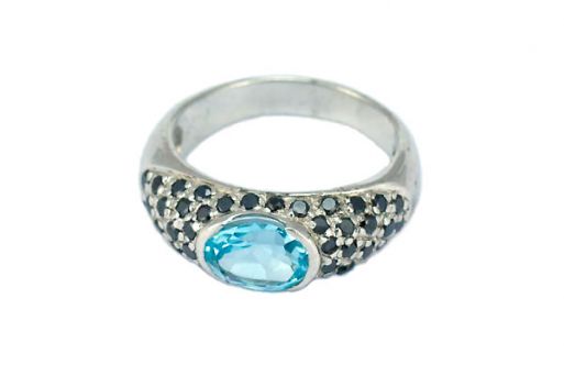 Серебряное кольцо с топазом 47540 купить в магазине Самоцветы мира