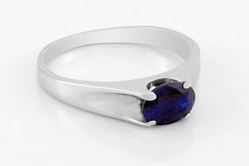 Серебряное кольцо с сапфиром 47607 купить в магазине Самоцветы мира