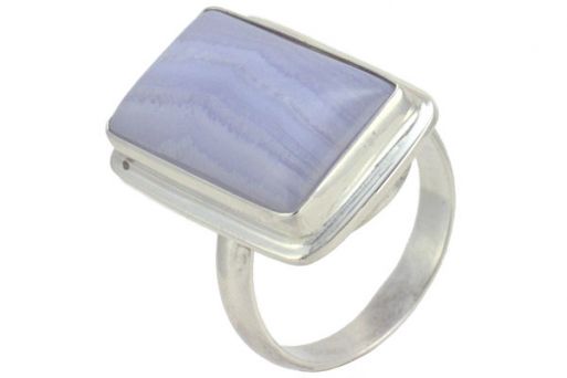 Серебряное кольцо с голубым агатом 47774 купить в магазине Самоцветы мира