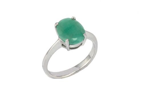 Серебряное кольцо с изумрудом 47914 купить в магазине Самоцветы мира