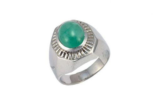 Серебряное кольцо с изумрудом 48004 купить в магазине Самоцветы мира