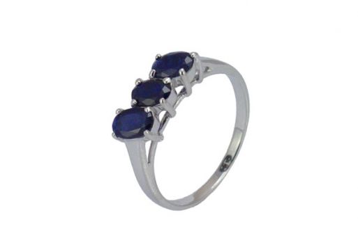 Серебряное кольцо с сапфиром 48247 купить в магазине Самоцветы мира