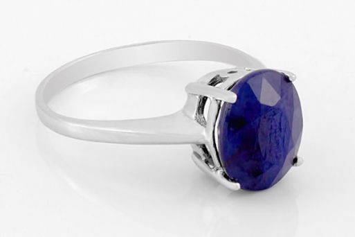 Серебряное кольцо с сапфиром 48255 купить в магазине Самоцветы мира