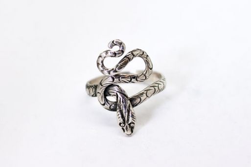 Серебряное кольцо змея 48578 купить в магазине Самоцветы мира