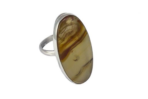 Серебряное кольцо с природным агатом 48929 купить в магазине Самоцветы мира