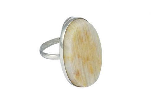 Серебряное кольцо с беломоритом 48981 купить в магазине Самоцветы мира