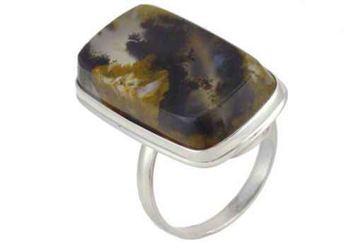 Серебряное кольцо с пейзажным агатом 48988 купить в магазине Самоцветы мира