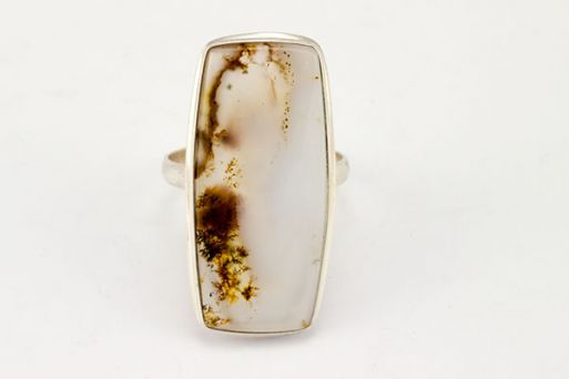 Серебряное кольцо с природным агатом 50471 купить в магазине Самоцветы мира