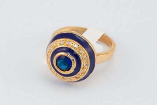 Эмаль кольцо таблетка синяя  6 ― Самоцветы мира