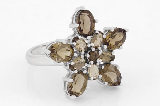 Серебряное кольцо с раухтопазом 50958 купить в магазине Самоцветы мира