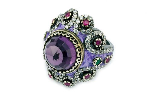 Серебряное кольцо с аметистом 51020 купить в магазине Самоцветы мира