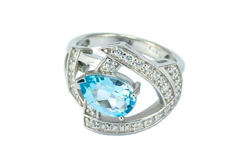 Серебряное кольцо с топазом 51047 купить в магазине Самоцветы мира