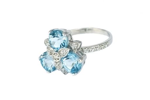 Серебряное кольцо с топазом 51053 купить в магазине Самоцветы мира
