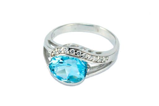 Серебряное кольцо с топазом 51061 купить в магазине Самоцветы мира