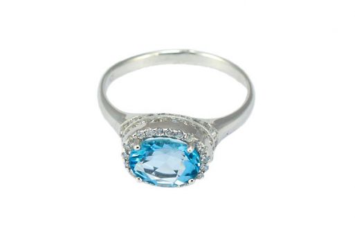 Серебряное кольцо с топазом 51065 купить в магазине Самоцветы мира