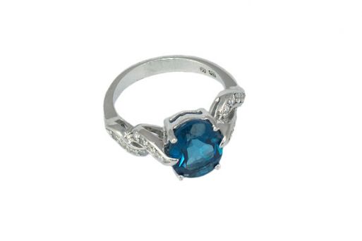 Серебряное кольцо с лондон топазом 51069  купить в магазине Самоцветы мира