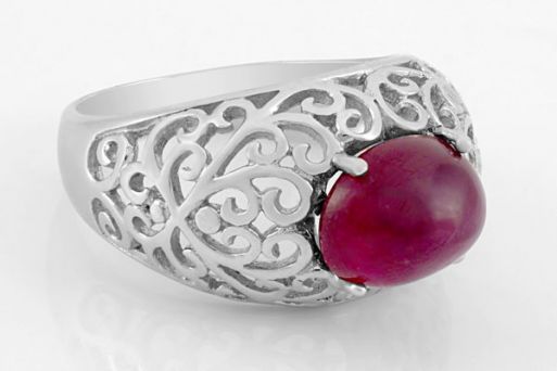 Серебряное кольцо с рубином 51145 купить в магазине Самоцветы мира