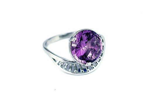 Серебряное кольцо с аметистом 51154 купить в магазине Самоцветы мира