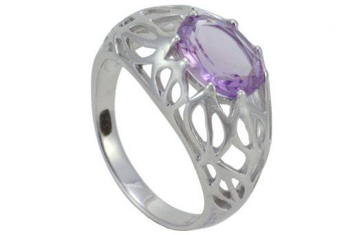Серебряное кольцо с аметистом 51699 купить в магазине Самоцветы мира