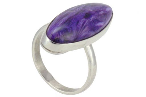 Серебряное кольцо с чароитом 51802 купить в магазине Самоцветы мира