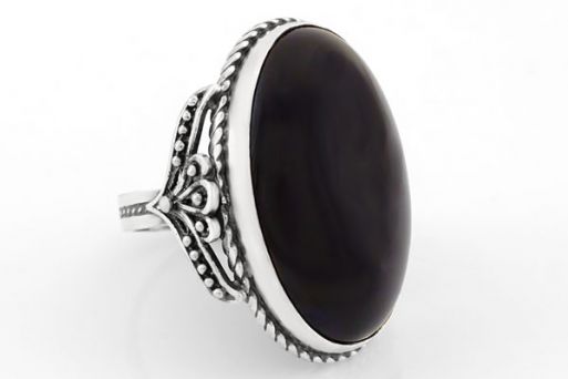 Серебряное кольцо с агатом 63729 купить в магазине Самоцветы мира