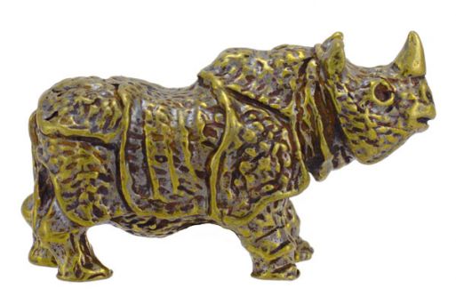 Бронзовую фигурку носорог 52097 купить в магазине Самоцветы мира