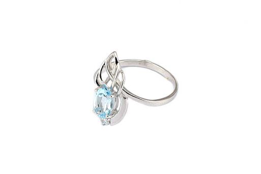 Серебряное кольцо с топазом и фианитами 52497 купить в магазине Самоцветы мира