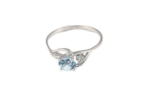 Серебряное кольцо с топазом и фианитами 52532 купить в магазине Самоцветы мира