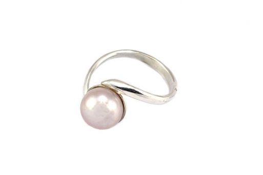 Серебряное кольцо с розовым жемчугом 52598 купить в магазине Самоцветы мира