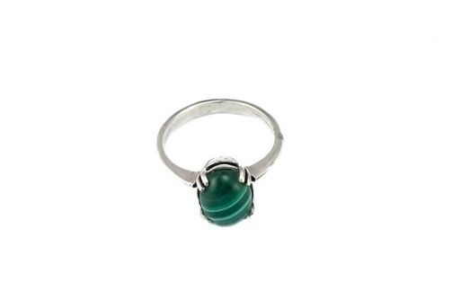 Серебряное кольцо с малахитом 52633 купить в магазине Самоцветы мира