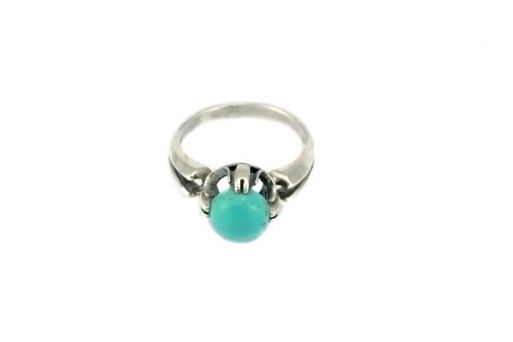 Серебряное кольцо с амазонитом 52651 купить в магазине Самоцветы мира