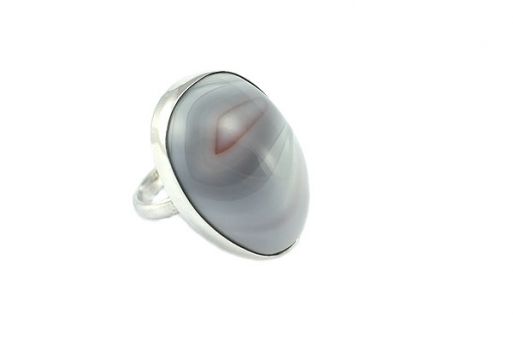 Серебряное кольцо с природным агатом 52702 купить в магазине Самоцветы мира