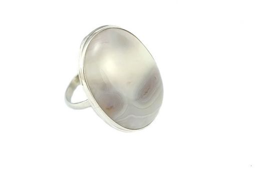 Серебряное кольцо с природным агатом 52709 купить в магазине Самоцветы мира