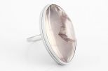 Кольцо из серебра с розовым кварцем овал 15х30 мм 52770