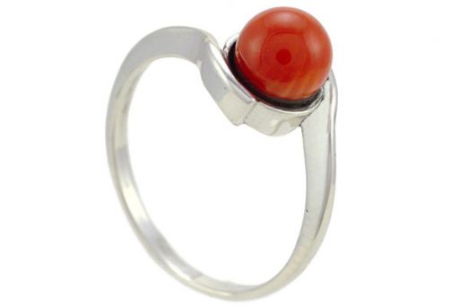 Серебряное кольцо с кораллом 52784 купить в магазине Самоцветы мира