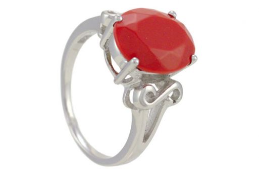 Серебряное кольцо с кораллом 53192 купить в магазине Самоцветы мира