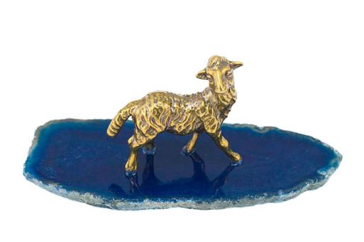 Фигурка Овца итальянская на синем агате . 