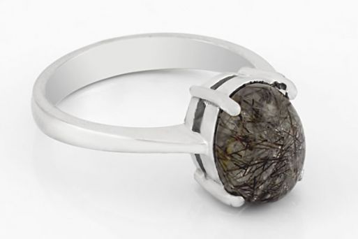 Серебряное кольцо с кварцем и турмалином 55473 купить в магазине Самоцветы мира