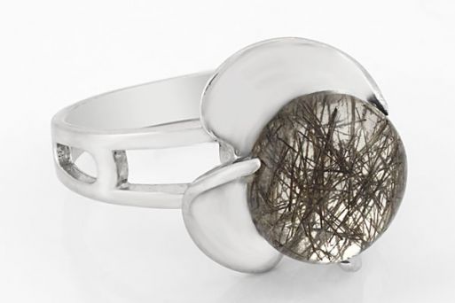 Серебряное кольцо с кварцем и турмалином 53722 купить в магазине Самоцветы мира