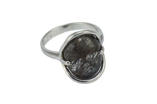 Серебряное кольцо с кварцем и турмалином 53725 купить в магазине Самоцветы мира