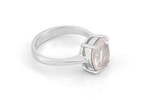 Серебряное кольцо с розовым кварцем 53736 купить в магазине Самоцветы мира