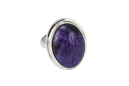 Серебряное кольцо с чароитом 54255 купить в магазине Самоцветы мира
