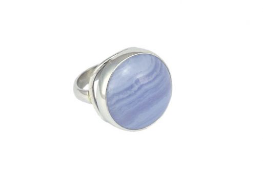 Серебряное кольцо с голубым агатом 54291 купить в магазине Самоцветы мира
