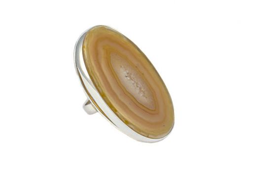 Серебряное кольцо с природным агатом 54299 купить в магазине Самоцветы мира