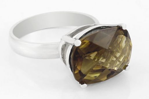 Серебряное кольцо с раухтопазом 54341 купить в магазине Самоцветы мира