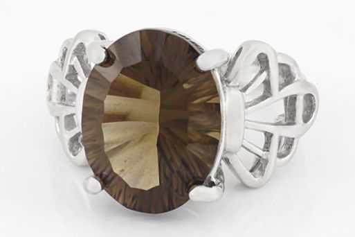 Серебряное кольцо с раухтопазом 54392 купить в магазине Самоцветы мира