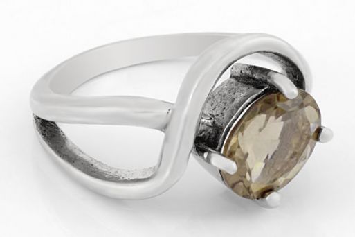 Серебряное кольцо с раухтопазом 54401 купить в магазине Самоцветы мира