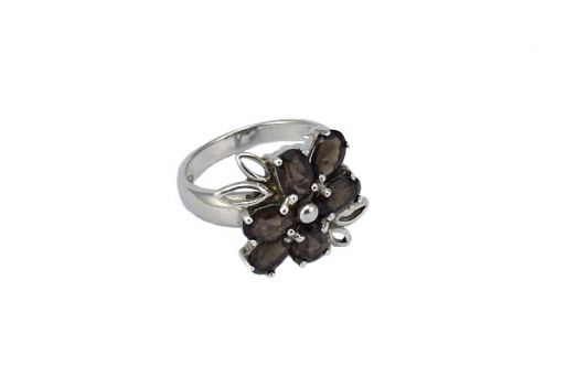 Серебряное кольцо с раухтопазом 54409 купить в магазине Самоцветы мира