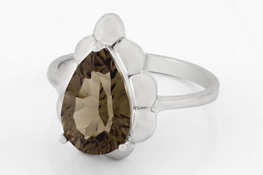 Серебряное кольцо с раухтопазом 54432 купить в магазине Самоцветы мира