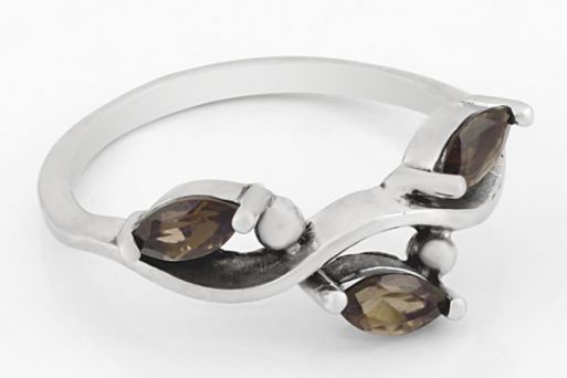 Серебряное кольцо с раухтопазом 54435 купить в магазине Самоцветы мира